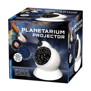 A box titled 'Planetarium Projector' with a photo of the white projector inside on a space background.