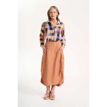 Orange skirt on a white background.