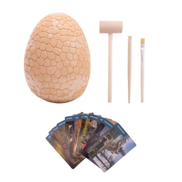 A box titled 'Dino Dig' with a picture of an egg slightly smashed with dinosaurs inside.