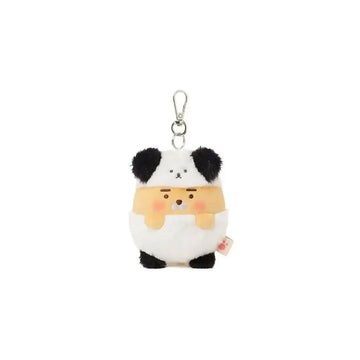 Plush keychain shaped like a puppy on a white background.