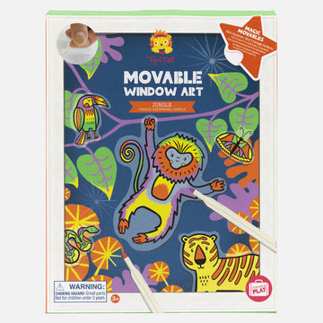 A box titled 'Movable Window Art' with an illustration of a monkey being coloured in.