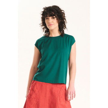 Green blouse on a white background.