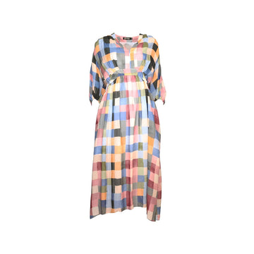 A colourful checkered print dress.