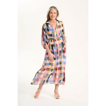 A colourful checkered print dress.