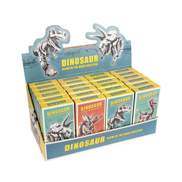 An assortment of boxed dinosaurs.