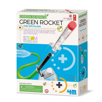 Box of Green Science Green Rocket STEM kit on a white background.