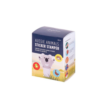Box of Aussie Animals Sticker Stamper with an image of the koala themed stamper.