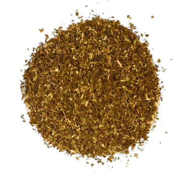 An Orange box with white writing and a vegetable root in the bottom right hand corner.