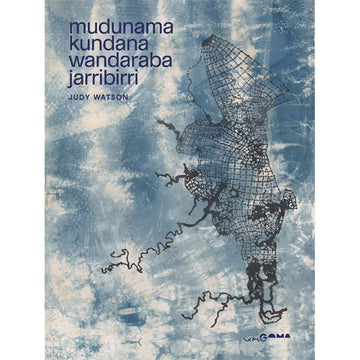 'Mudunama Kundana Wandaraba Jarribirri' book cover featuring a black line drawing with a blue and white background.