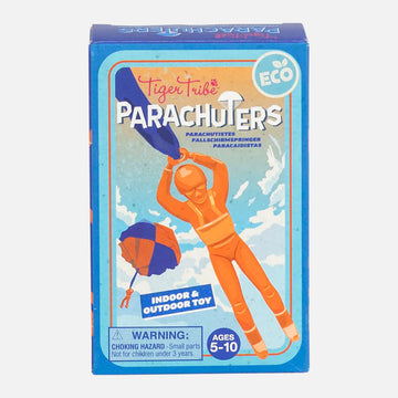 A blue box titled 'Parachuters' with an illustrations of a person parachuting. 