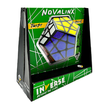 A pentagon shaped 3D puzzle inside packaging titled 'Novalinx Twist Solve'.