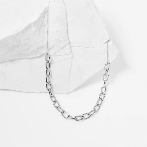 Chain Necklace Chunky Links Silver 45cm - Amy Tamblyn – National