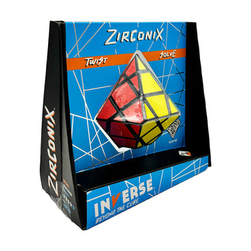 A 3D diamond shaped puzzle inside packaging titled 'Zirconix Twist Solve'.