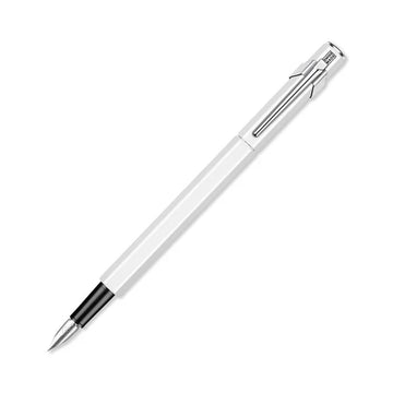 A fountain pen with a white exterior.
