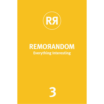 Yellow book cover with 'REMORANDOM' and 'Everything Interesting' text on a white background.