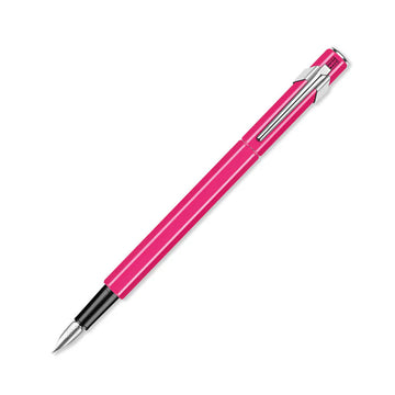 A fountain pen with a pink exterior.