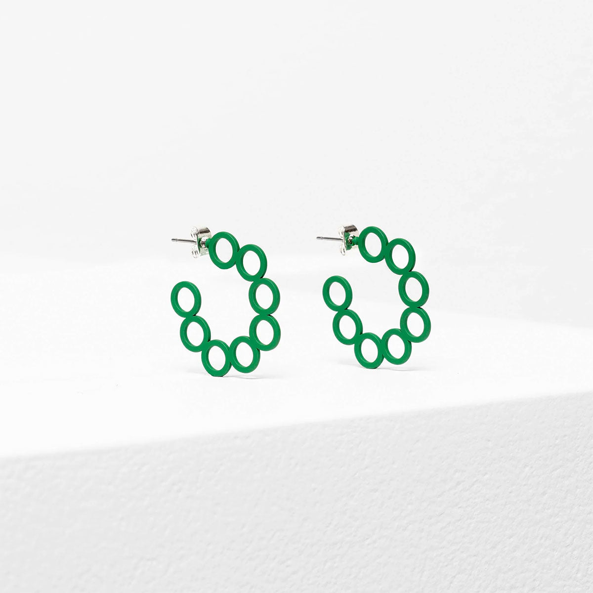 Green round clearance earrings