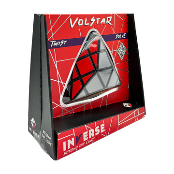 A triangular shaped puzzle inside packaging titled 'Volstar Twist Solve'.