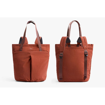 Brown tote bag with brown straps on a white background
