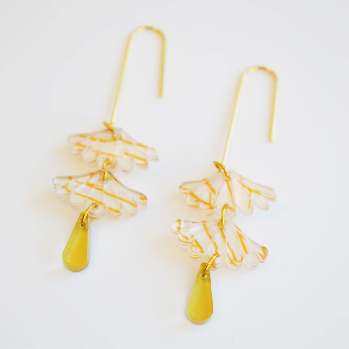 Yellow dangling deals earrings