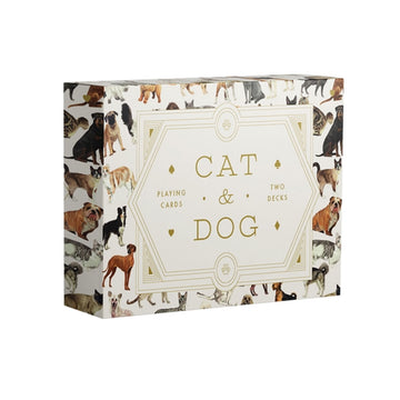 A box titled 'Cat & Dog Playing Cards' with a background of photos of cats and dogs.