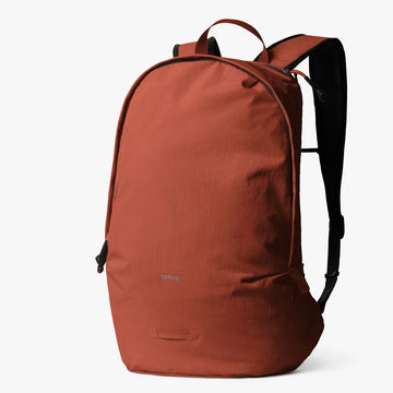 Brown backpack on a white background.