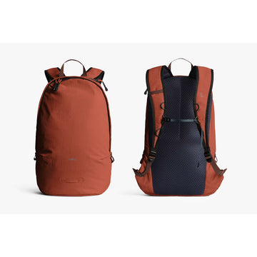 Brown backpack on a white background.