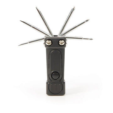 A pocket tool in a box attached to a card with a picture of the tool next to the box.