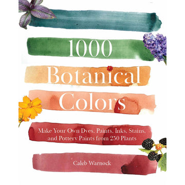 Book cover of '1000 Botanical Colors' with color swatches and plant illustrations on a white background.
