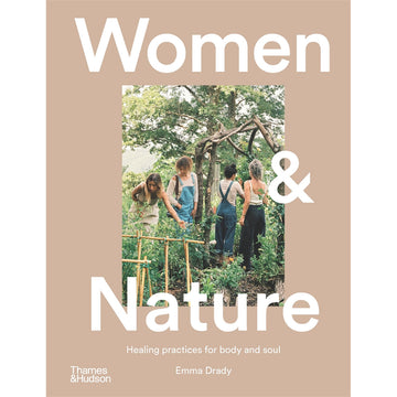 'Women & Nature' book cover featuring a photo of four women standing in a forest.