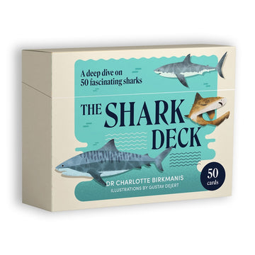 A box titled 'The Shark Deck' with illustrations of three different types of sharks.
