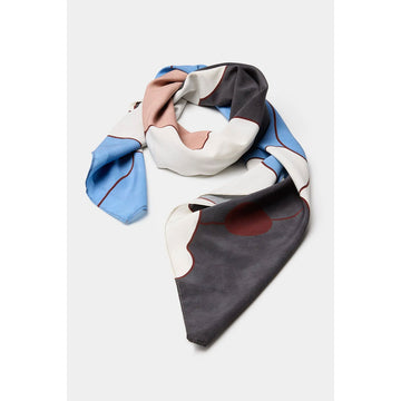 Colorful patterned scarf on a white background.