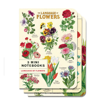 Three notebooks laying on top of each other with illustrations of flowers.