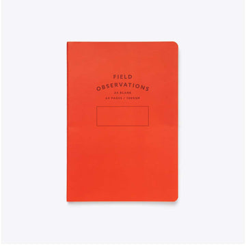 A red notebook with the heading 'Field Observations'. 