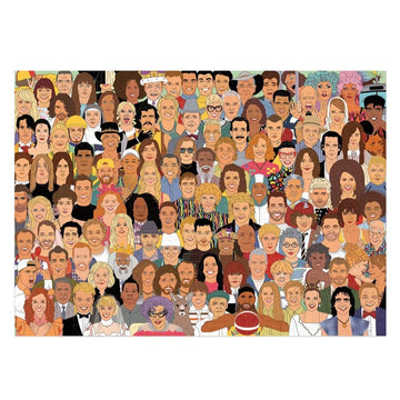 Happy Family puzzle box with illustrated faces on a white background.