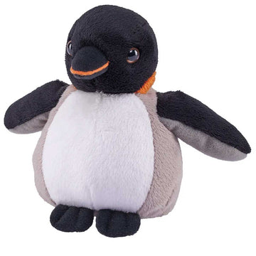 Plush toy penguin on a white background.