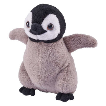 Plush toy penguin on a white background.