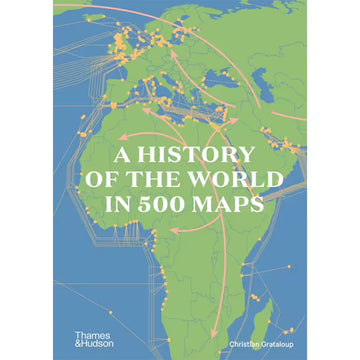 'A History of the World in 500 Maps' book cover featuring a close up of the world map on Africa and Europe.