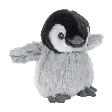 Plush penguin toy on a white background.