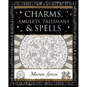 'Charms, Amulets, Tailsmans & Spells' book cover featuring a star design in the middle.