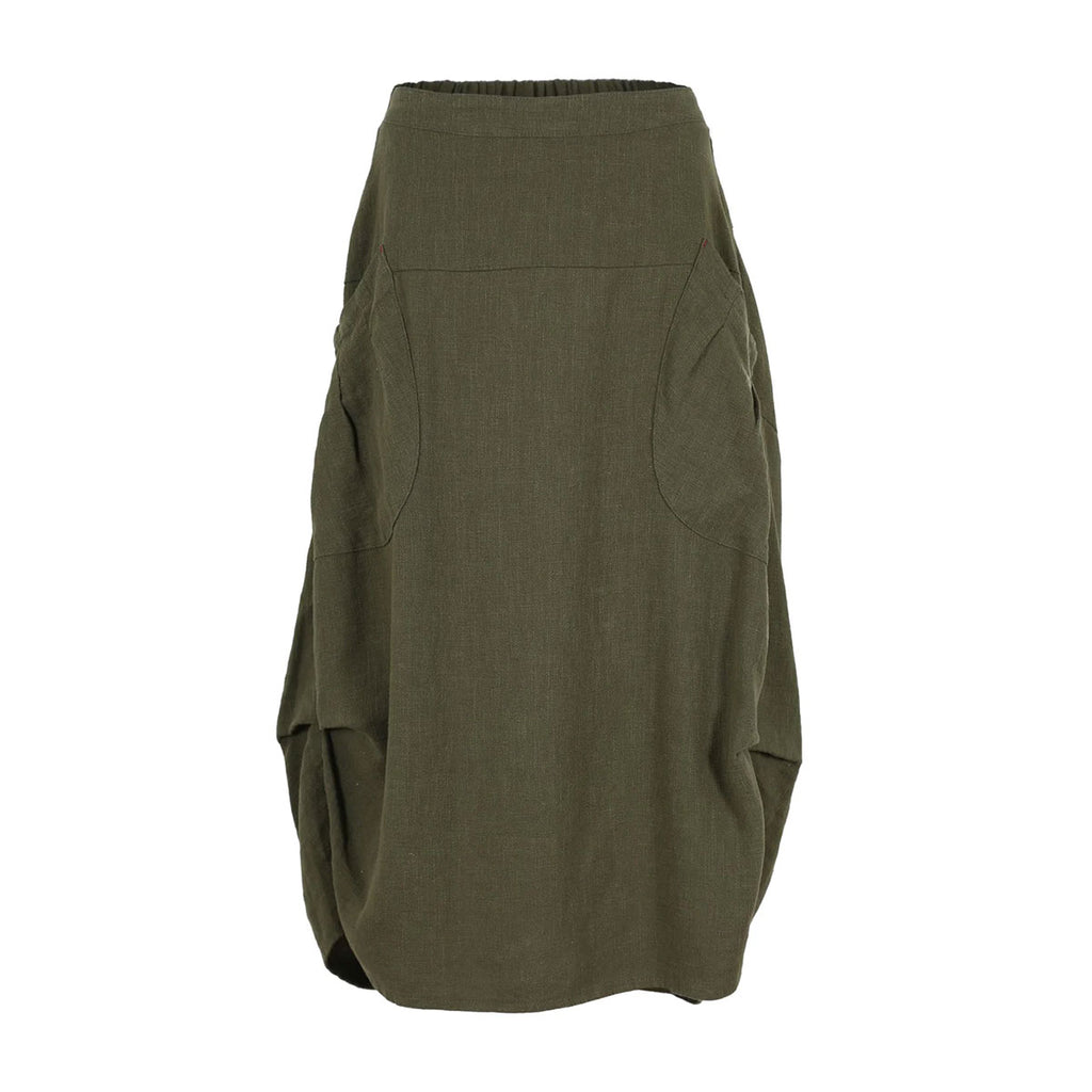 Milwaukee Fiesta Skirt Khaki Slub Linen Blend – National Museum Australia