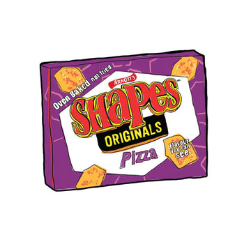 A magnet shaped like a box of pizza flavoured shapes.