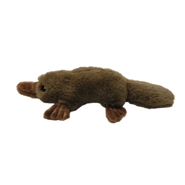 A platypus plushie on a white background.