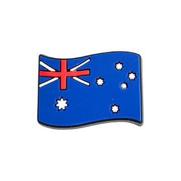 Pin with the design of the Australian flag on a white background.