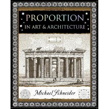 'Proportion in Art and Architecture' book cover featuring an illustration in black and white of a columned building.