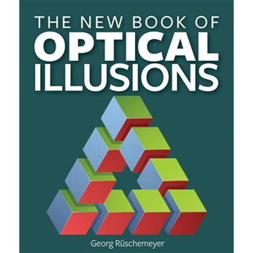 'The New Book of Optical Illusions' book cover featuring an optical illusion of cubes making a triangle shape.