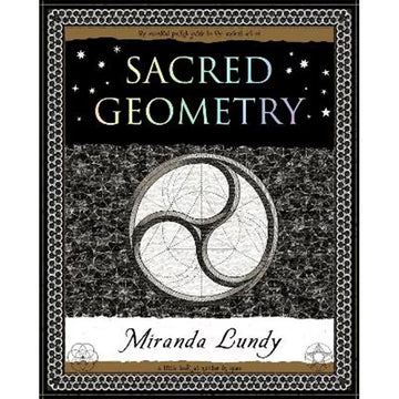 'Sacred Geometry' book cover featuring a black and white geometric circle design.
