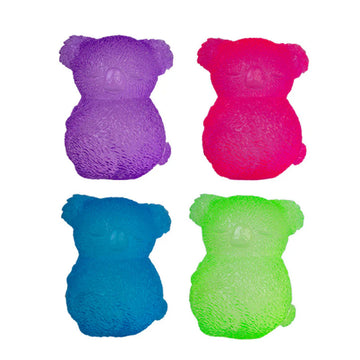 Four koala shaped squish toys in different colours.