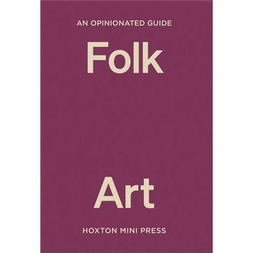 An Opinionated Guide to Folk Art book cover featuring the heading on a purple background with a blank space in the middle.