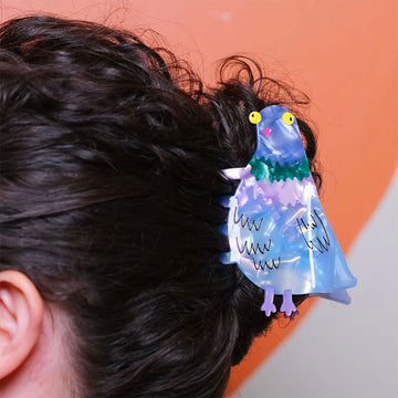 Colorful pigeon shaped hair clip.